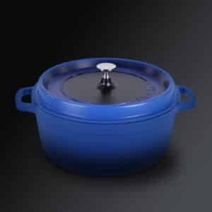 AluChef Round Casserole Pot 28 x 11.5cm, 7L Blue with silver metal handle