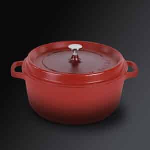 AluChef Round Casserole Pot 28 x 11.5cm, 7L Red with silver metal handle