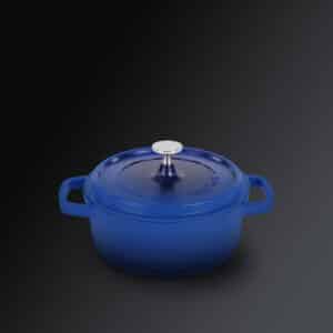 AluChef Casserole Round 20 x 8cm, 2.5L, Blue with Silver Metal Handle